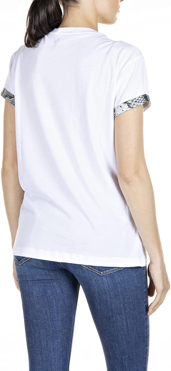 Replay Damen T-Shirt S Weiss (001 White), S Weiss (001 White)