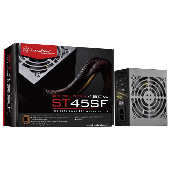 SilverStone SST-ST45SF v 3.0 - SFX Serie, 450W 80 Plus Bronze flüsterleises PC-Netzteil mit 92 mm-Lü