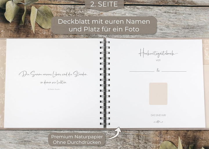 Love Notes Gästebuch Hochzeit mit Fragen zum Ausfüllen – Hochwertiges Hochzeitsbuch für unvergesslic