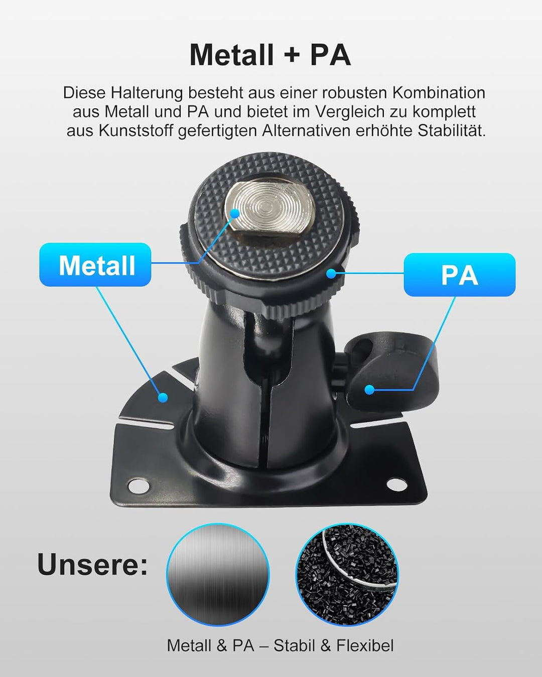 Fächerförmige Halterung für Rückfahrkamera-Monitor – Universelle, bohrfreie Halterung für Auto, LKW,