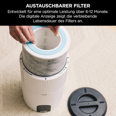 Shark Compact HEPA Luftreiniger Zuhause, HEPA-Filter, entfernt Allergene & Bakterien, Abdeckung 60m²