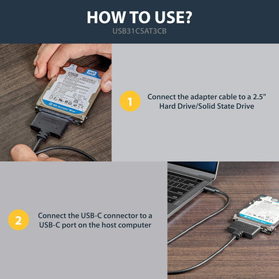 StarTech.com USB-C auf SATA Adapter - Externer Festplattenstecker für 2,5'' SATA-Laufwerke - SATA SS