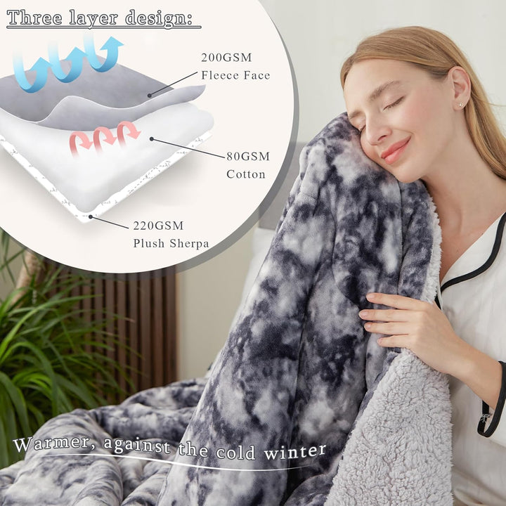 CHOSHOME Kuscheldecke Flauschig Kunstfelldecke Warm Sherpa Decke Grosse Weiche Flauschige Decke Dick