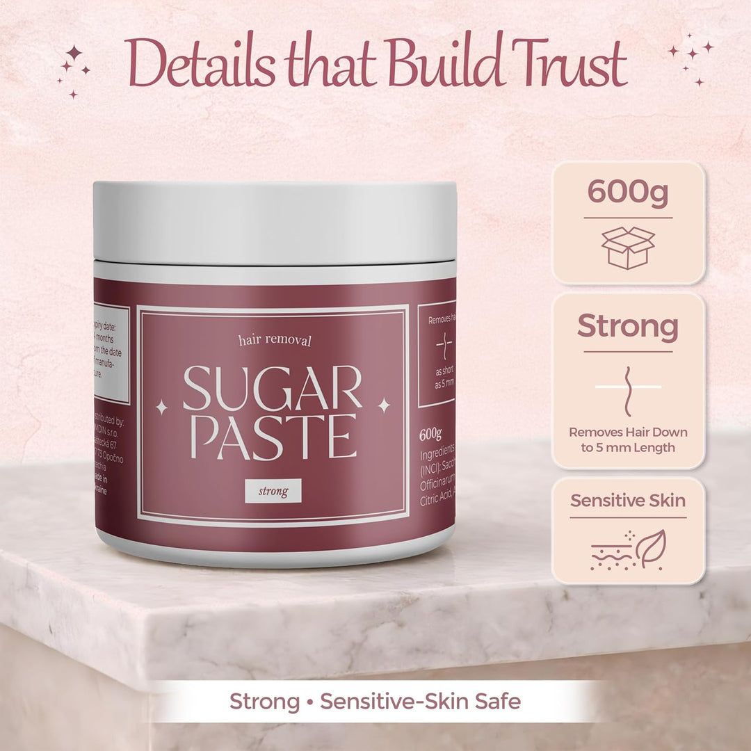 Starke Zuckerpaste - Haarentfernung Sugaring für glatte Haut - Hypoallergen & für empfindliche Haut