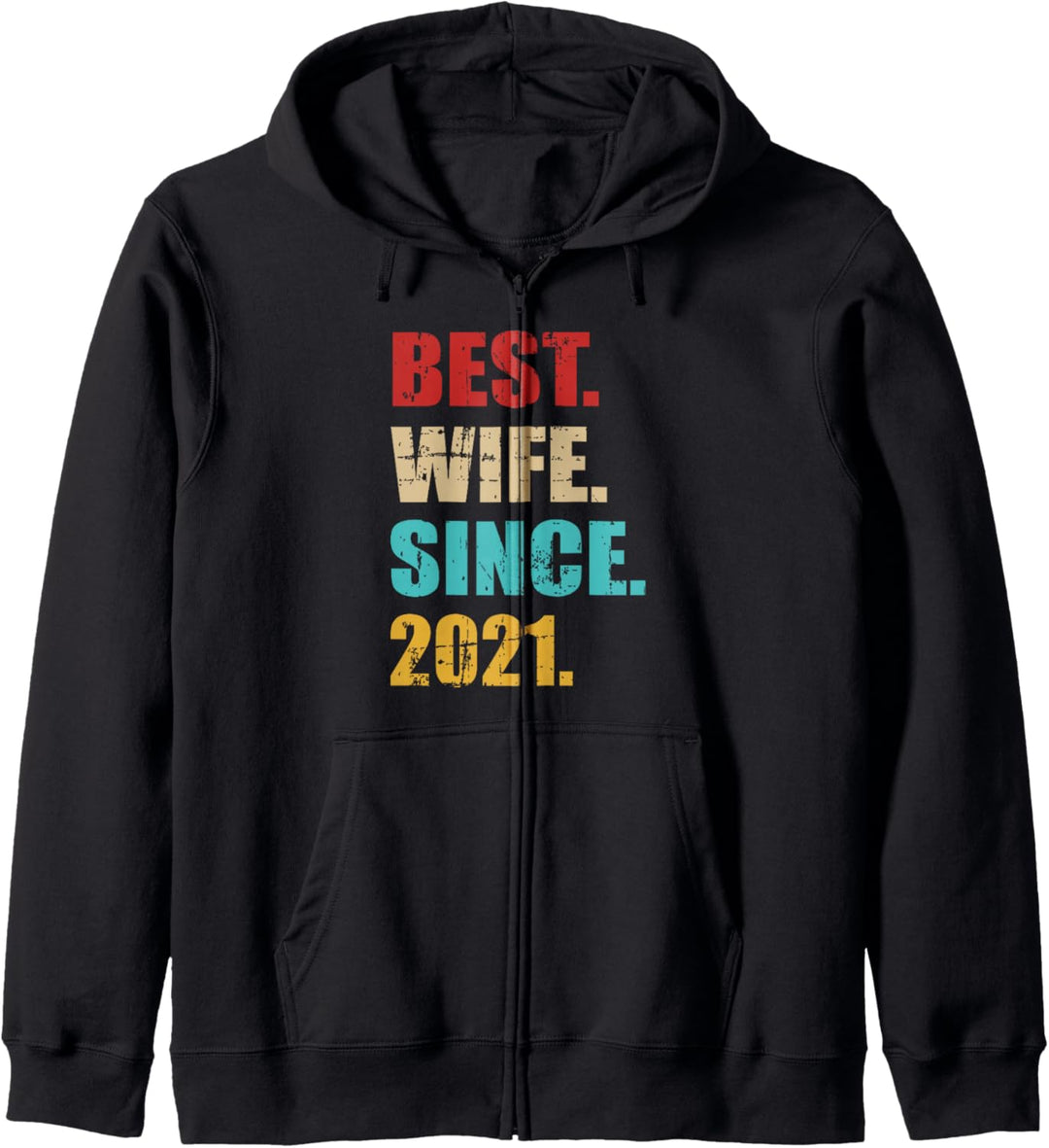 Beste Frau seit 2021 zum 1. Hochzeitstag Vintage Kapuzenjacke