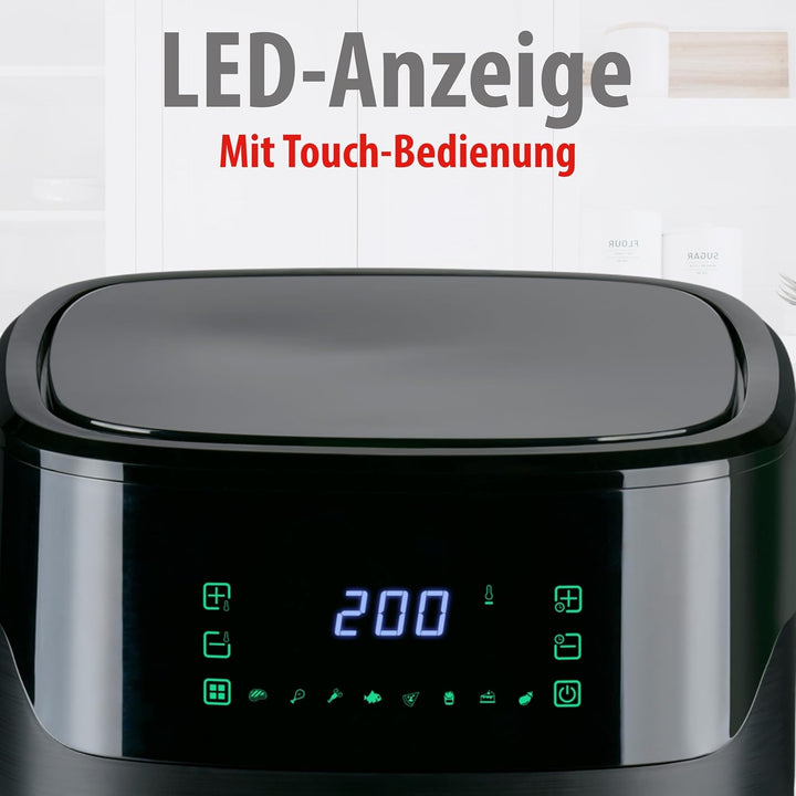 alpina Digitale Heissluftfritteuse 6L - Airfryer für 4 bis 6 Personen - Air Fyer mit einstellbarer T