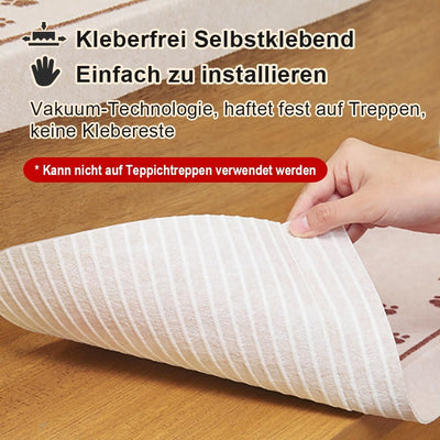 FuKuEn Teppich Stufenmatten Ohne Kleben mit Vakuum-Tech-Greifern Antirutsch Treppenstufen Matten für