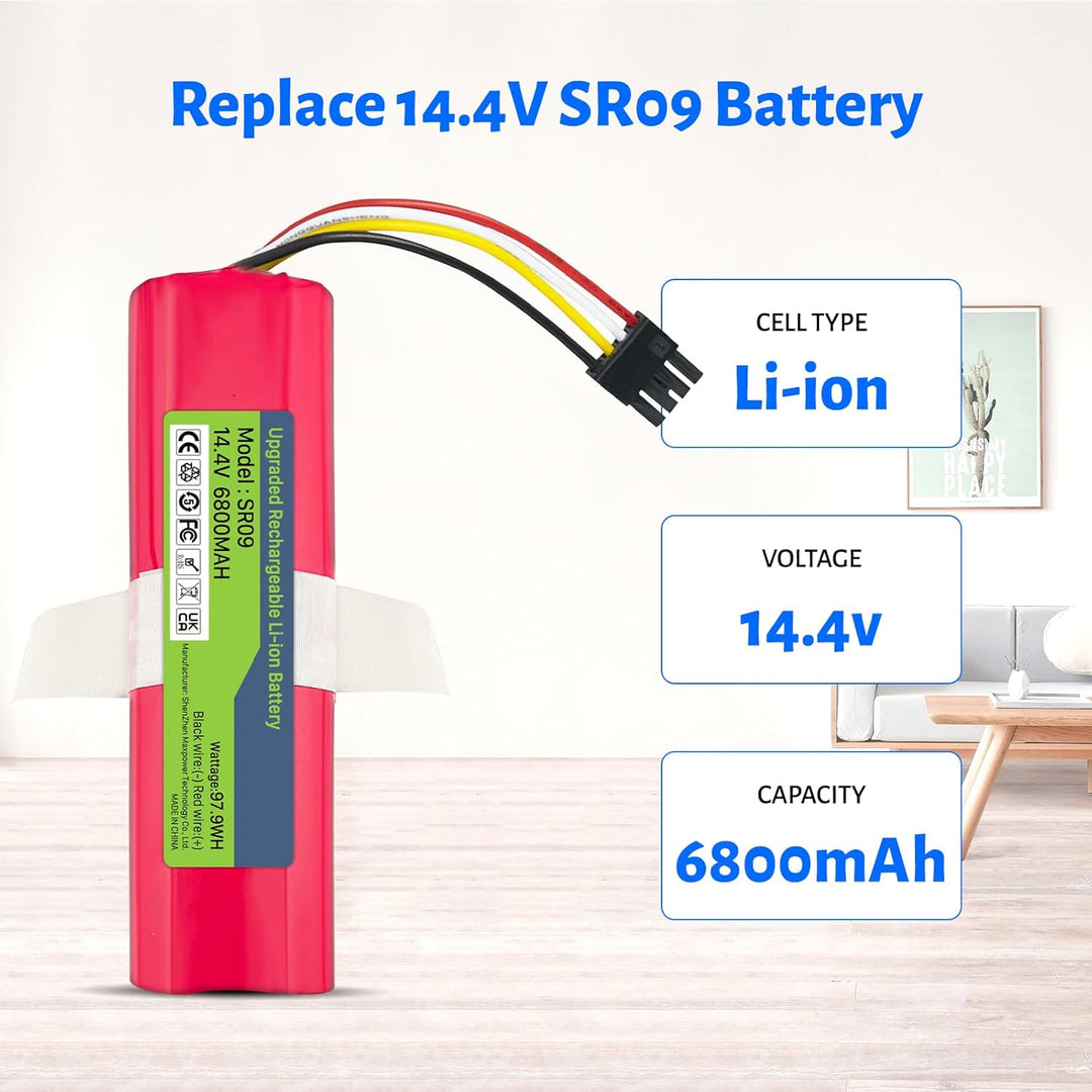 14,4V 6800mAh Li-ion Ersatzakku für Xiaomi Roborock S5 S50 S6 S7 S5 Max Mijia Roborock s51 s502-00 R