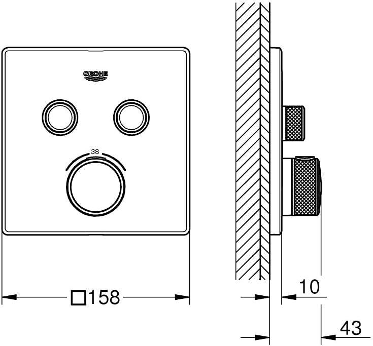 GROHE Grohtherm Smartcontrol - Brause- & Duschsystem -Thermostat (2 Absperrventile, ultraflaches Des