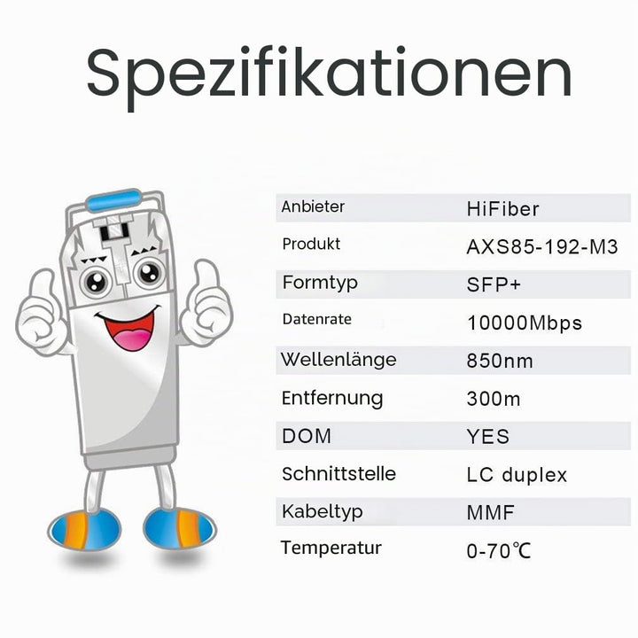 10 Stück,10G Multimode SFP+ LC Modul, 10GBase-SR Fiber Transceiver für Cisco SFP-10G-SR, Meraki MA-S