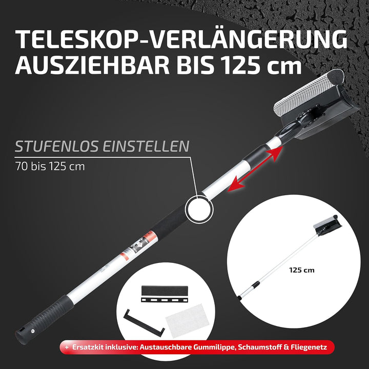 HEYNER® Scheibenreiniger Set I XXL Fensterwischer mit Teleskopgriff + Ersatzkit I Auto Fensterwische