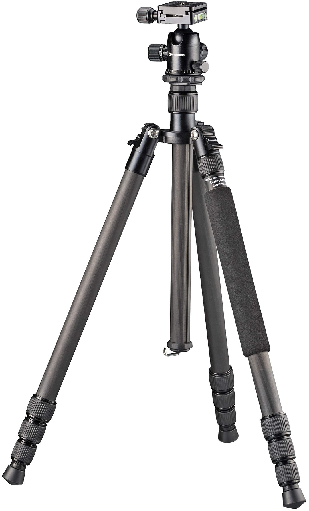 Bresser Carbon-Stativ 165cm höhenverstellbar, 3-in-1 Dreibein Einbein Bodenstativ, 10kg Traglast, Ar