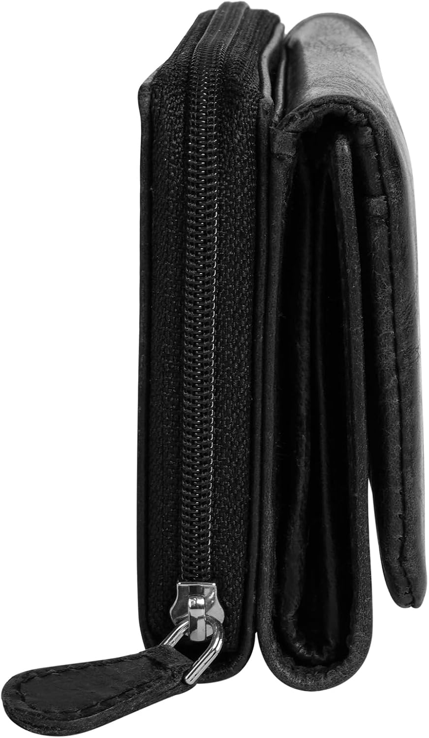 bruno banani Geldbörse echt Leder Damen Schwarz, Schwarz