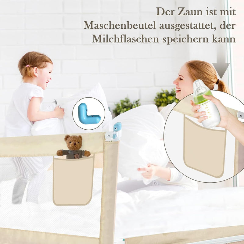 Trintion Rausfallschutz Bett 200x80cm Portable Rausfallschutz boxspringbett Höhenverstellbar Bettgit