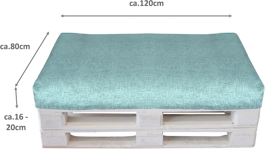 LILENO HOME Palettenkissen Bezug Creme - Ersatzbezug für Sitzteil 120 x 80 x 16-20 cm - Polster Bezu