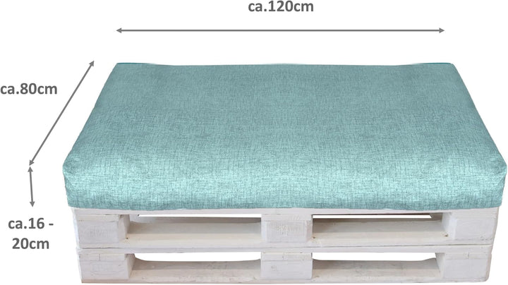 LILENO HOME Palettenkissen Bezug Creme - Ersatzbezug für Sitzteil 120 x 80 x 16-20 cm - Polster Bezu