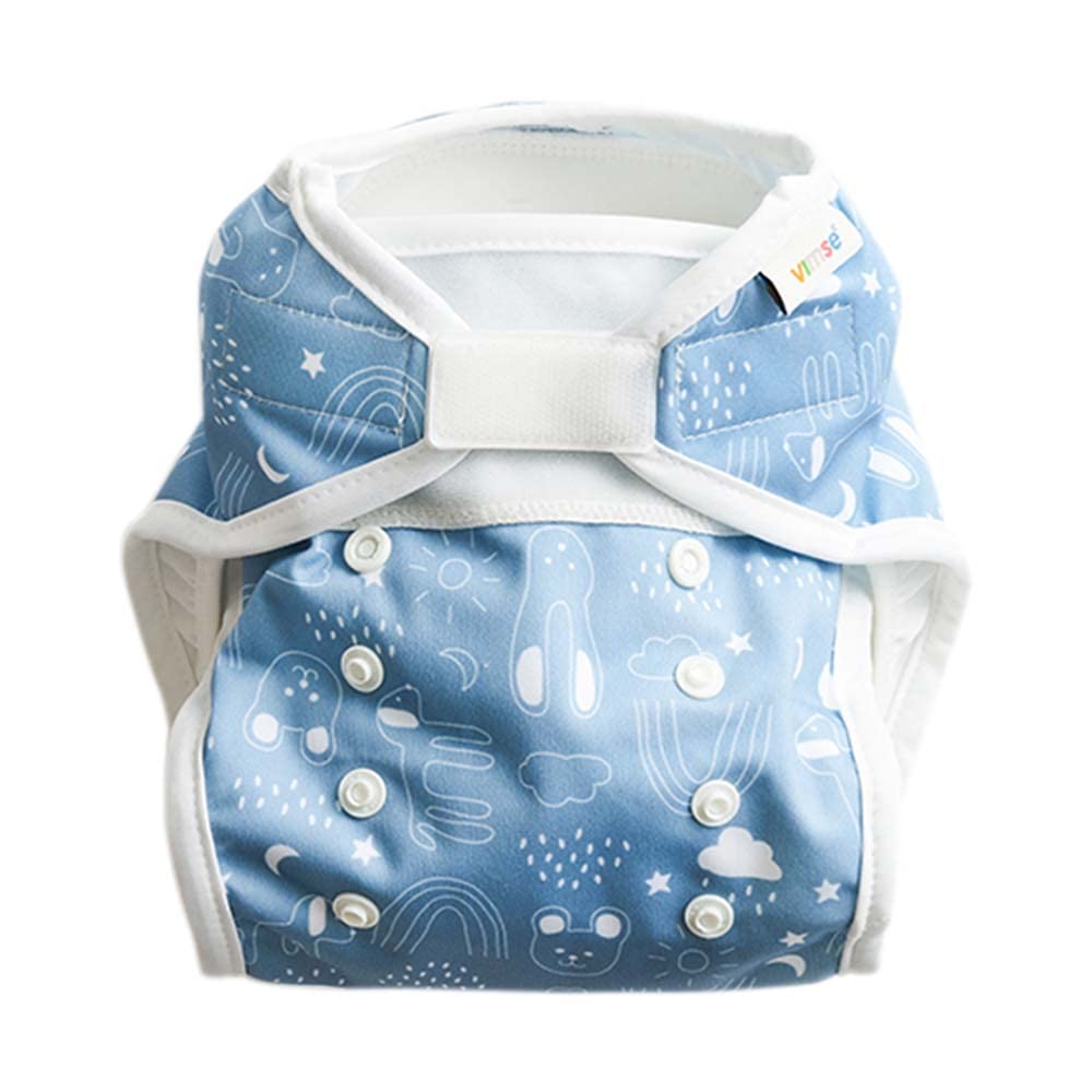 ImseVimse All-In-Two Windelüberhose, Blue Teddy, One Size
