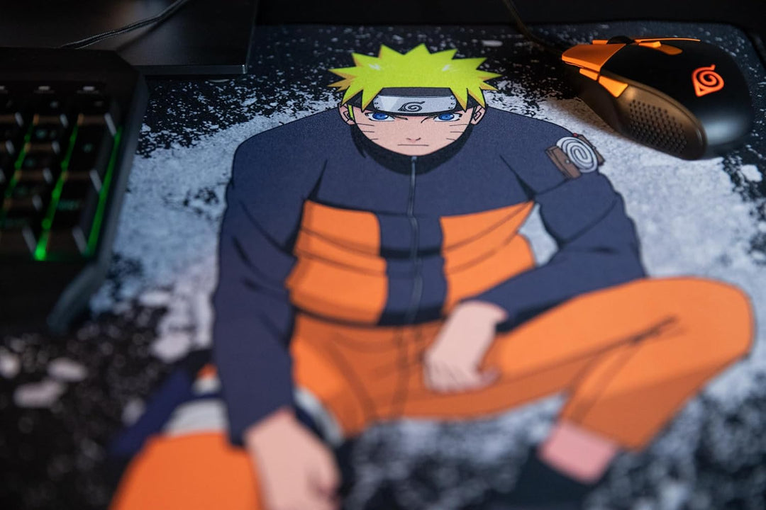 Konix Naruto Shippuden XXL Gaming-Mauspad 90 x 46 cm - rutschfeste Gummibasis - Naruto-Motiv - Schwa