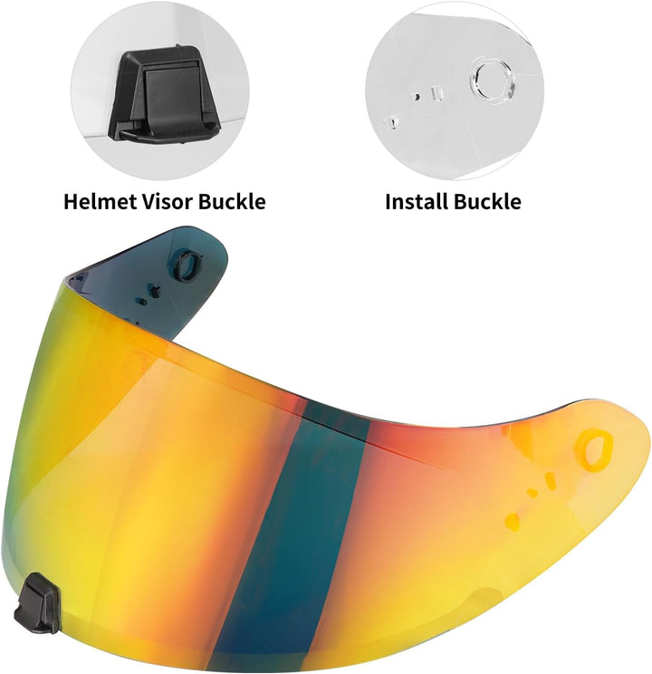 Helmvisier für Exo R420,Motorrad Windschutz Helm Objektiv Visier Vollgesichts,Motorradhelm Visier Zu