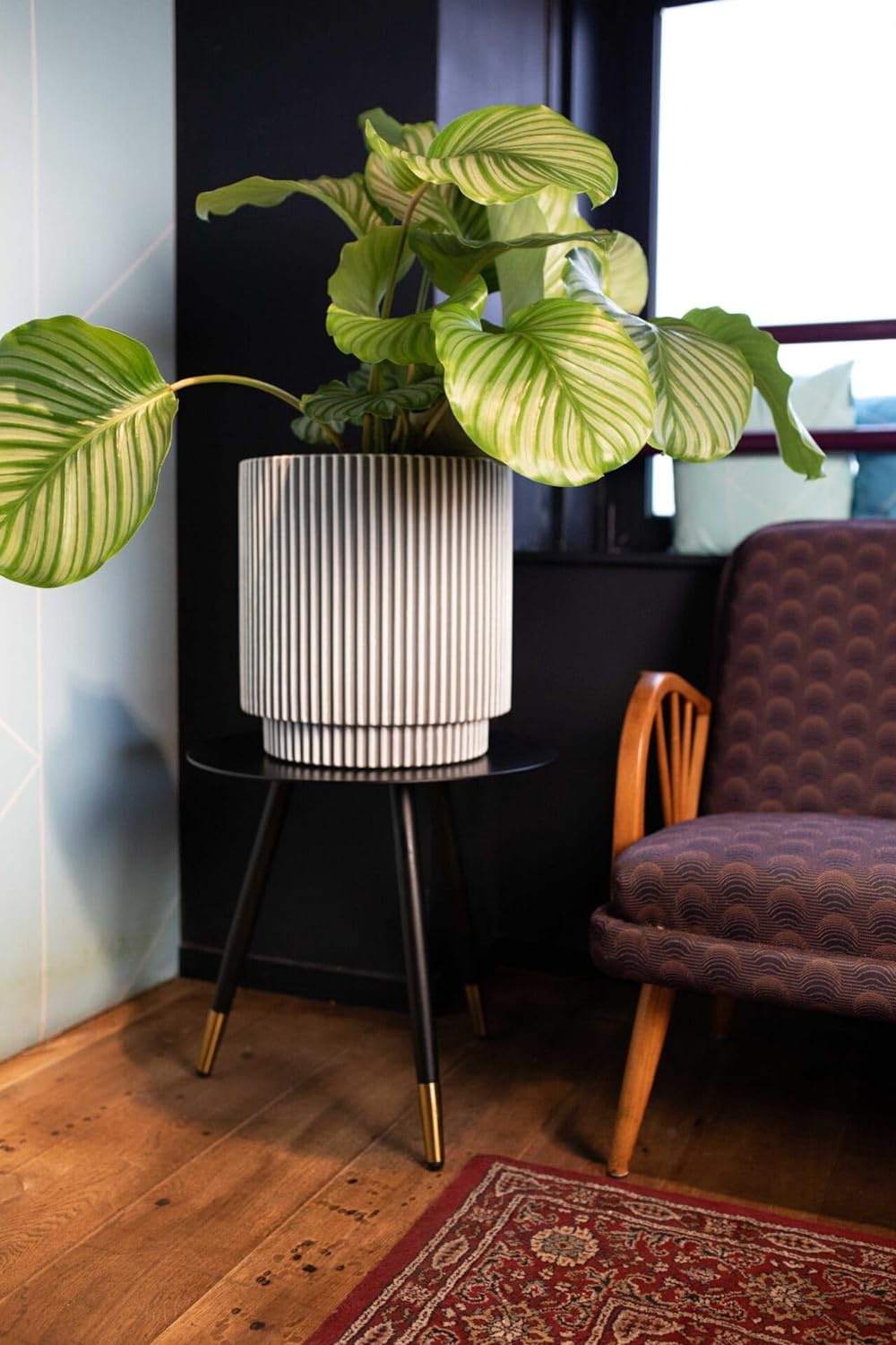 Capi Europe - Gefäss Zylinder Groove NL - 41x43 - Elfenbein - Öffnung Ø36 - Blumentopf für den Innen