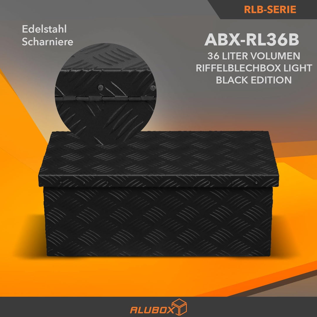 alubox Werkzeugkiste Riffelblech ABX-RL36B Aluminium 1,5mm Werkzeugkiste leicht und robust 36 Liter