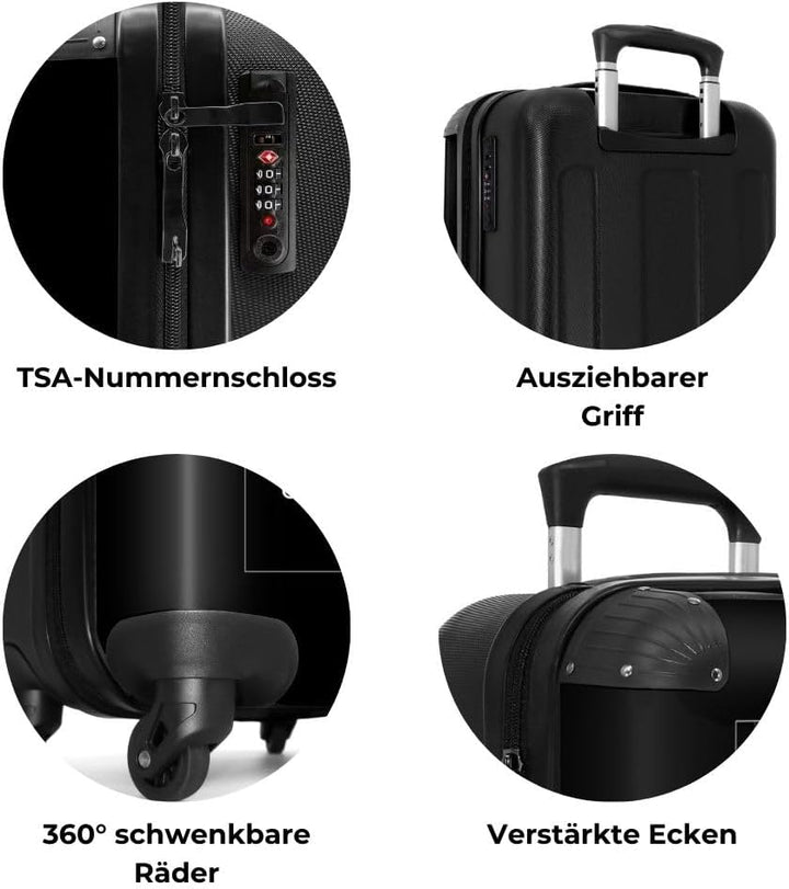 NoBoringSuitcases.com® Koffer Handgepäck Trolley Rollkoffer Kleine Reisekoffer mit 4 Rollen - Rennst