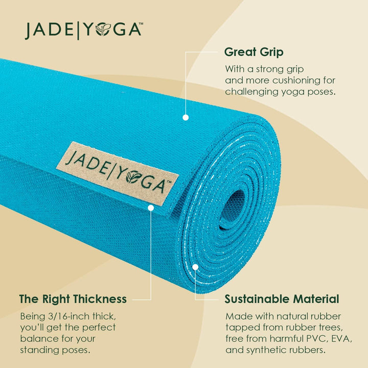 JADE YOGA - Harmony Yoga Mat - Yoga Mat Designed to Provide A Secure Grip to Help Hold Your Pose Tea