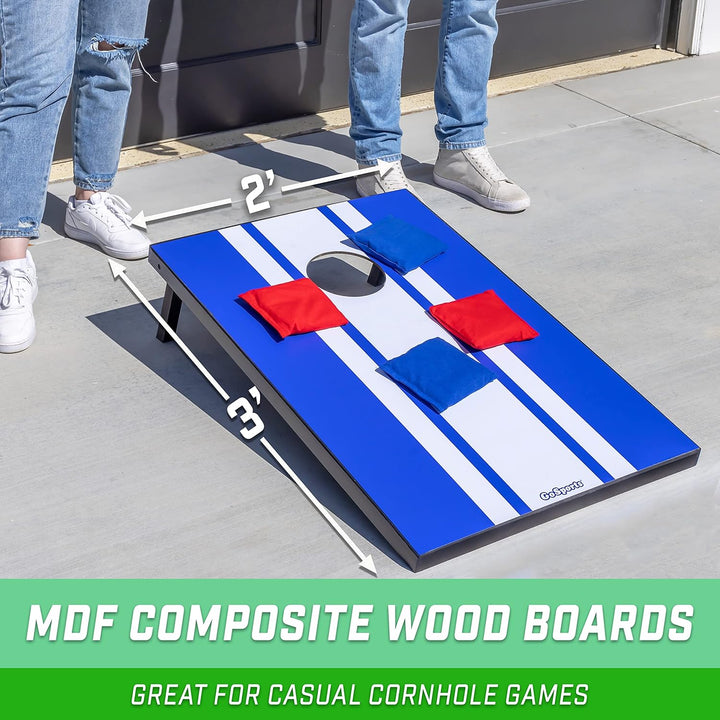 GoSports Classic Cornhole Set - Enthält 8 Sitzsäcke, Reisetasche und Spielregeln (Stilwahl) 90 x 60