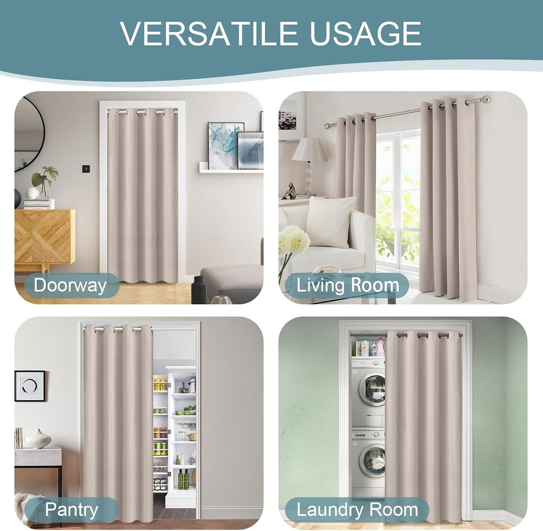Lapalife Türvorhang Blickdicht mit Ösen H203xB132cm Thermovorhang Raumverdunkelung Vorhang Drapierun