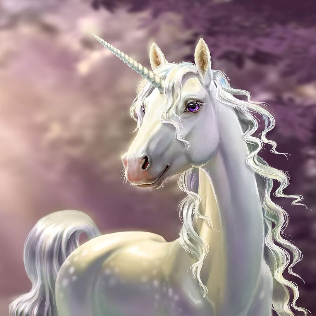 Pixxprint Glasbild | Wandbild auf Echtglas | Magisches Einhorn im Zauberwald | 60x60 cm | inkl. Aufh