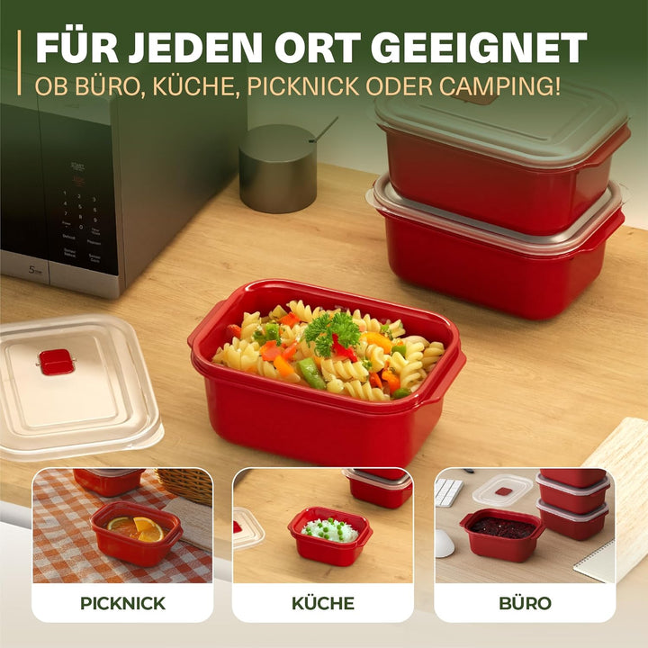 Lunchbox 2000 ml – Mikrowellenbehälter 5er Set für grosse Portionen, BPA-frei, auslaufsicher & stape