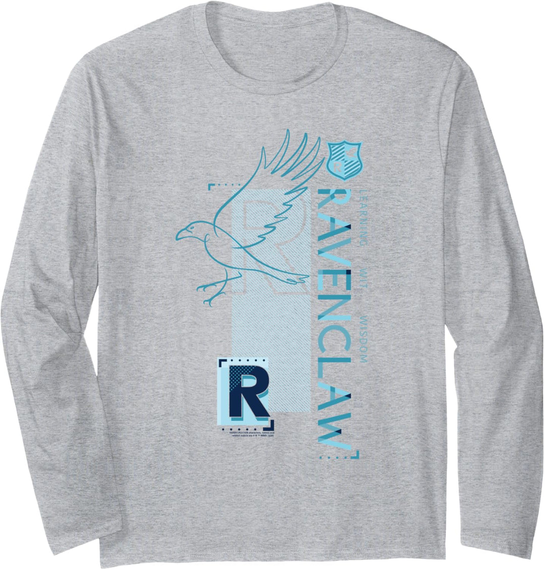 Harry Potter Ravenclaw Pattern Crest Langarmshirt