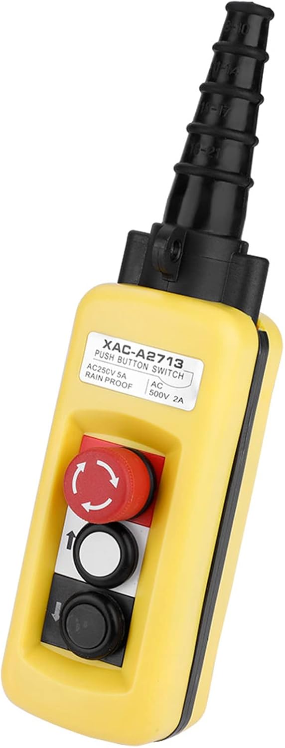 Crane Hoist Control, XAC-A2713 Crane Kettenzug Druckschalter Heben Anhänger Controller mit Not-Aus 2