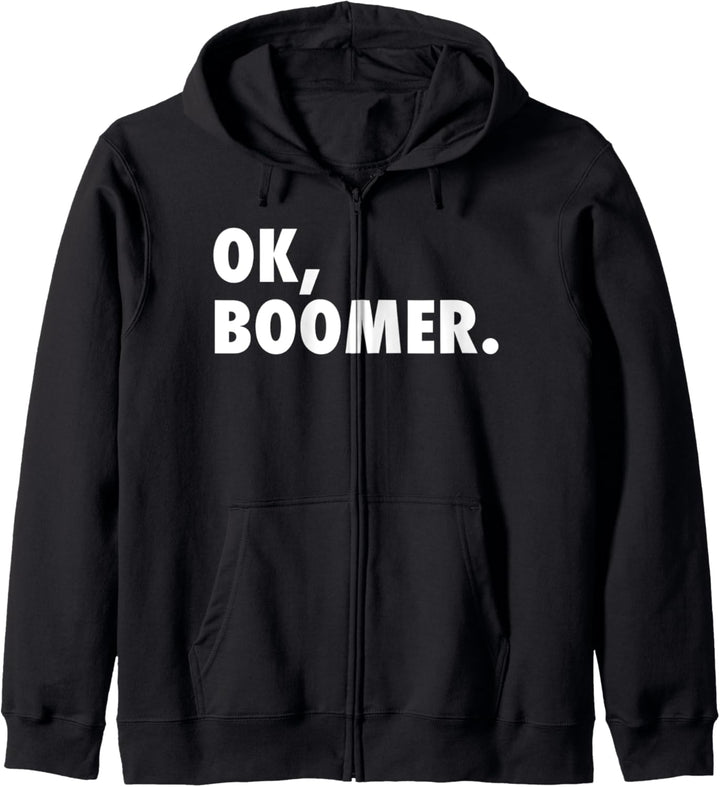 Funny OK Boomer White Block Kapuzenjacke
