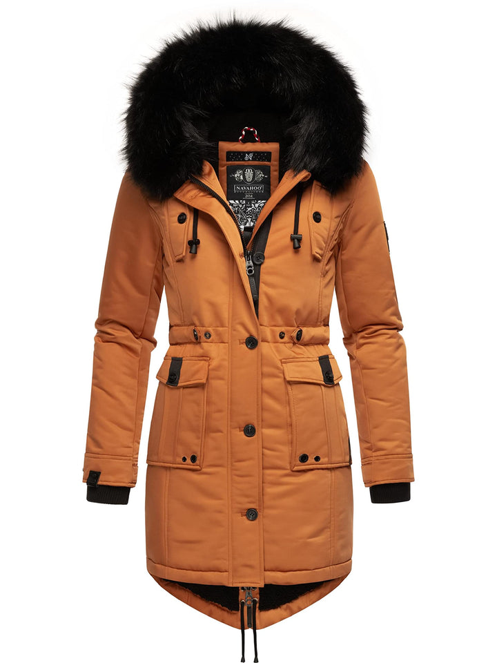 Navahoo Damen Warmer Winterparka mit Kapuze Luluna Prc XS-XXL XS Rusty Cinnamon, XS Rusty Cinnamon