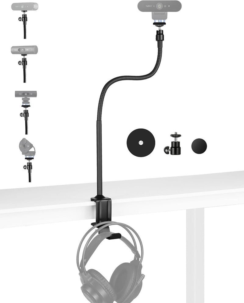 Brio 4K-Webcam-Ständer, 61 cm drehbare magnetische Halterung, Webcam-Halterung mit Kopfhörerhaken, k