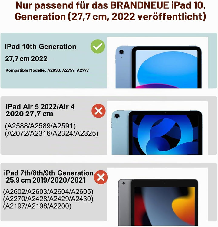 MRUOZRUI Hülle für iPad 10. Generation wasserdichte, stossfeste, sturzsichere Ganzkörper-Schutzhülle