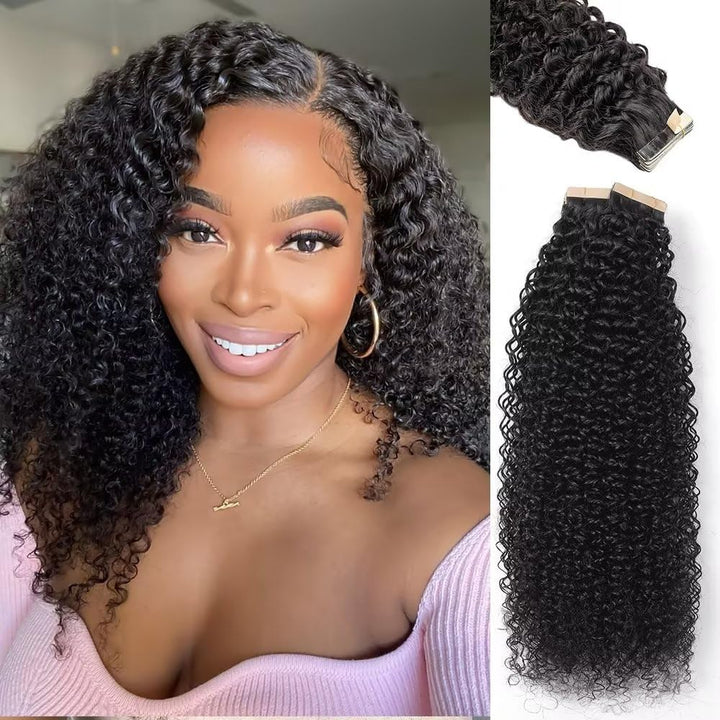 YDDM Schwarze Frauen tape extensions echthaar schwarz Kinky Curly Tape in haarverlängerung echthaar