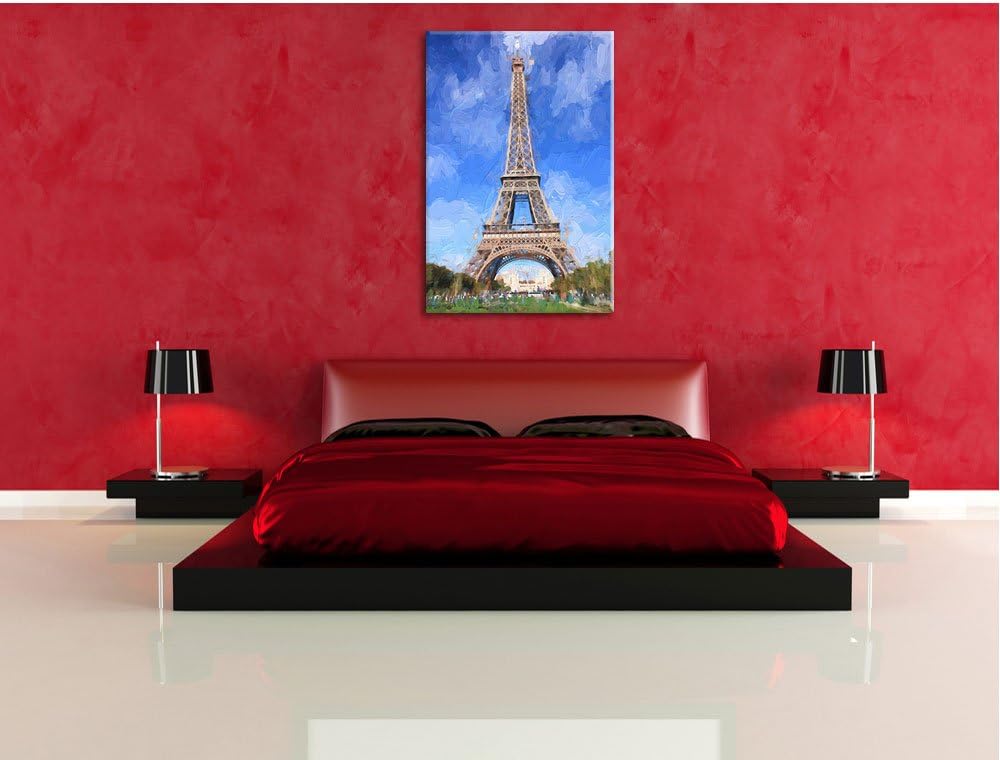 Eifelturm in Paris Pinsel Effekt, Format: 100x70 auf Leinwand, 100x70