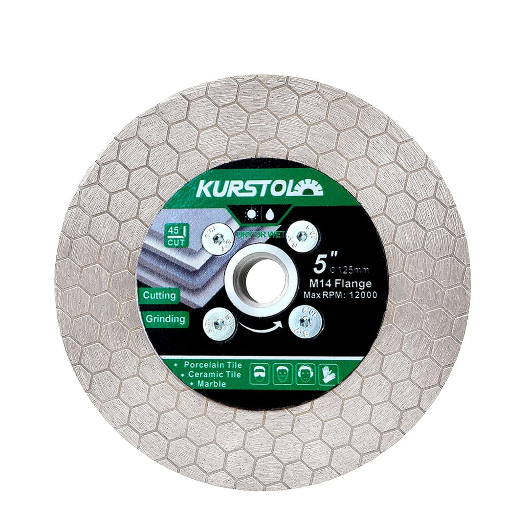 KURSTOL Diamant Trennscheibe - Diamantscheibe zum Schleifen 125 mm x M14 Dorn, Granit-Schleifscheibe