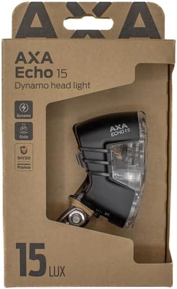 AXA Echo 15 Switch – Dynamo Fahrradlicht – 15 Lux – mit Reflektor – Sichtbar von der Seite – StVZO z