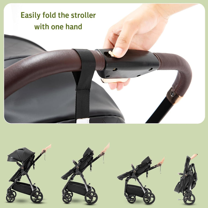Zkiprm 3-in-1-Kinderwagen, 3-in-1-Reisesystem mit Autositz, mit Regenschutz, Aluminiumrahmen, Stadtw