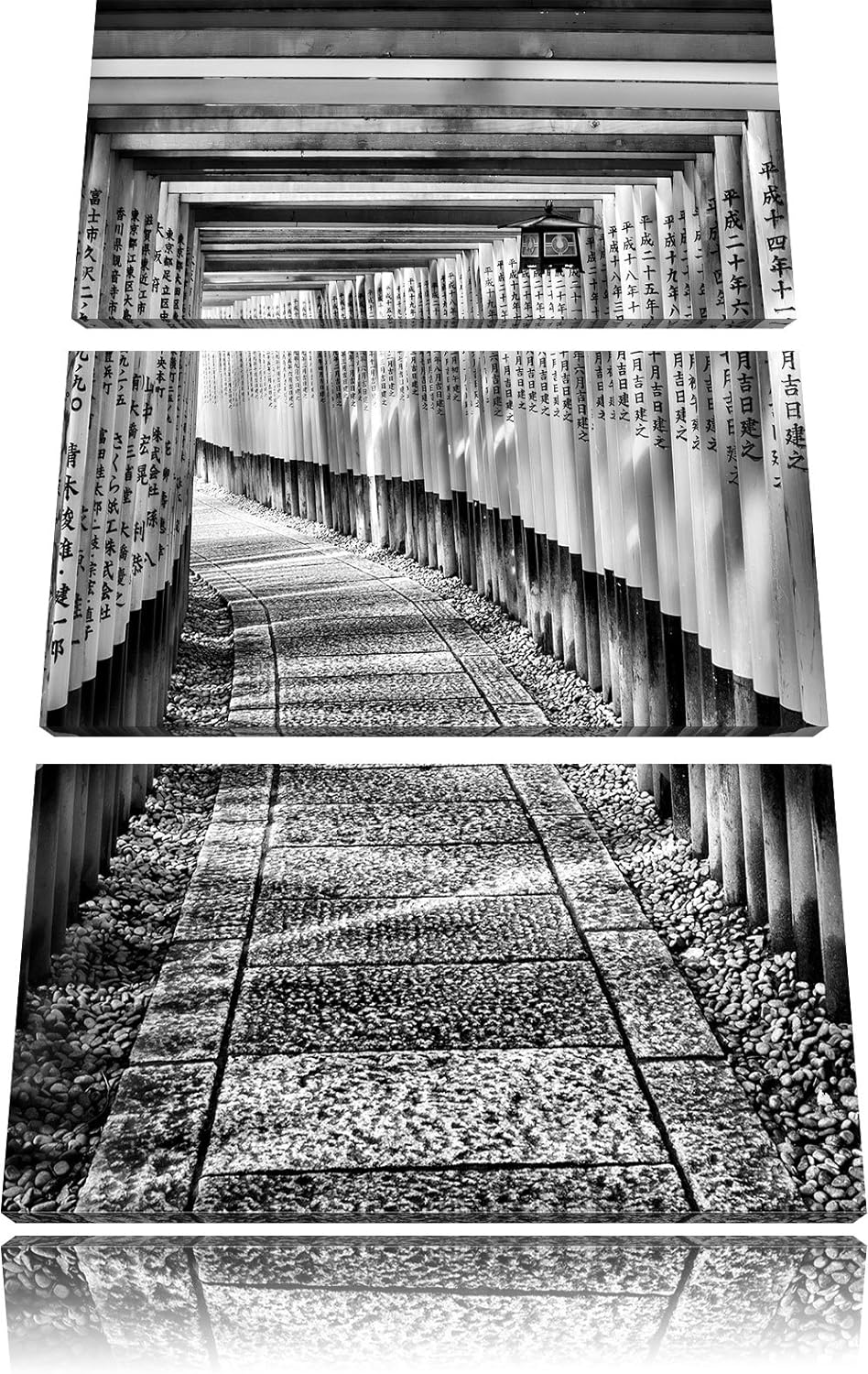 Pixxprint Japanischer Tempel als Leinwandbild/Grösse: 3 Teilig (120x80) cm/Wandbild/Kunstdruck/ferti