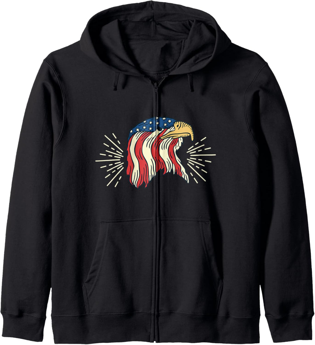 Amerikanische Flagge Glatzenadler Illustration Kapuzenjacke