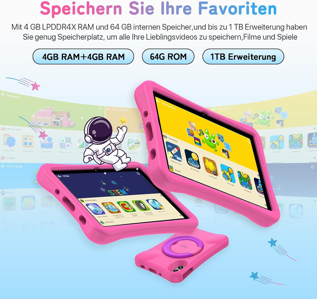 UMIDIGI Kinder Tablet 10.1 Zoll HD, Android Tablet 64GB/1TB TF +8GB(4+4),Quad-Core,Elterliche Kontro