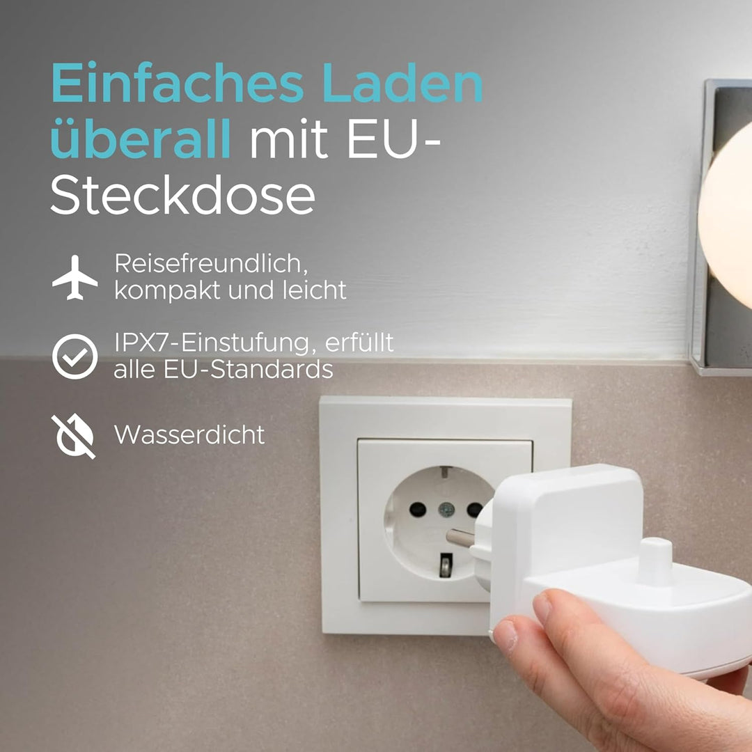 ProofVision Elektrisches Zahnbürsten-Wandladegerät für EU-Steckdose für Oral-B/Braun Modellen (ausse