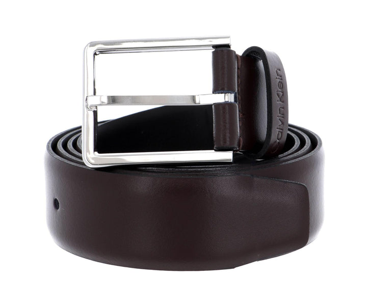 Calvin Klein Herren Gürtel 3.5 cm Bombed Belt Ledergürtel, Braun (Dark Brown), 95 cm