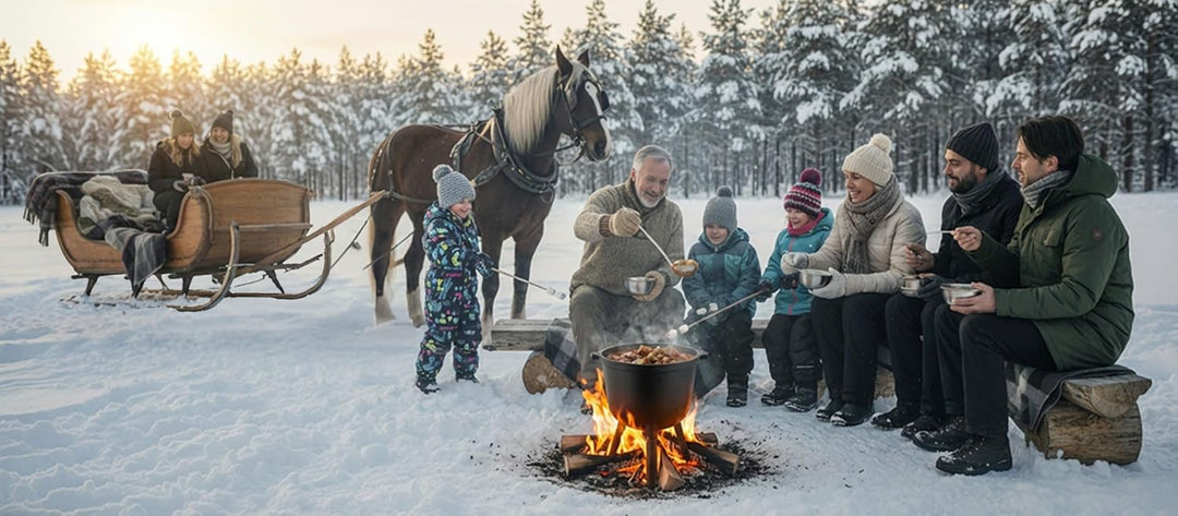 Berdsen Gusseisen Topf 8 L Dutch Oven - Feuertopf für Lagerfeuer und Grill - Gleichmässiges Garen -
