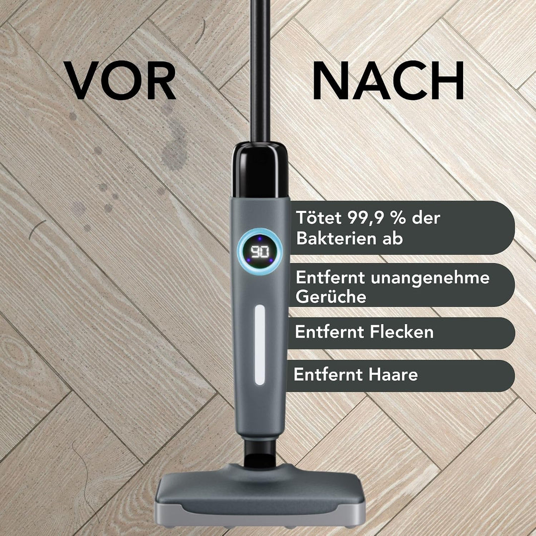 Achaté Dampfreiniger - Steam cleaner fur fliesen, teppich und laminat - Steam mop fur hygienische Bo