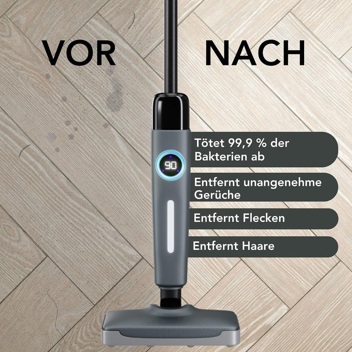 Achaté Dampfreiniger - Steam cleaner fur fliesen, teppich und laminat - Steam mop fur hygienische Bo